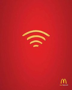 Imagem 2: Anúncio publicitário do McDonald’s, que utilizou as batatas fritas em repetição formando o ícone de wifi.